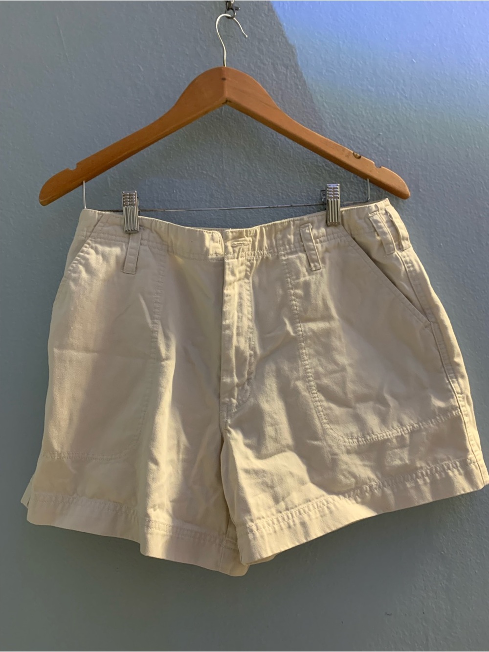 Women's Cream Utility Bermuda Shorts - Casual Summer Essential